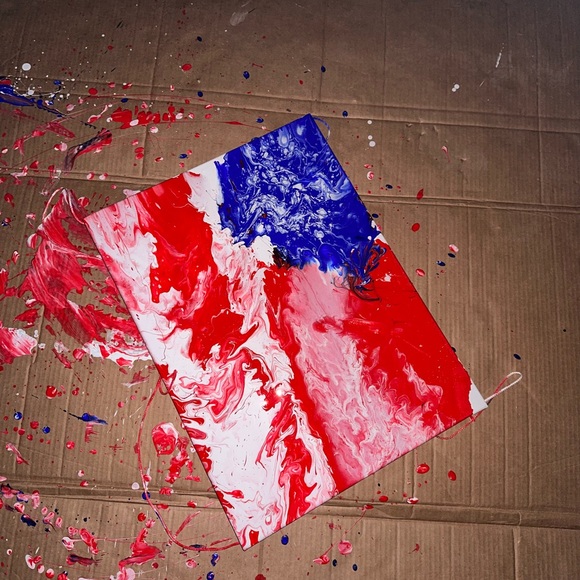AMERICAN FLAG ABSTRACT PAINTING - Picture 1 of 1